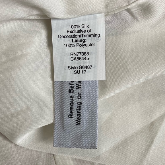 Madewell Convertible Halter Bandeau Silk Ivory & Burgundy dress, size two. - Picture 6 of 9